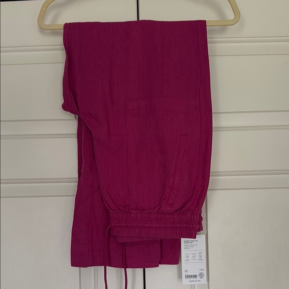 Athleta Retreat Wide Leg Linen Pants Size Medium Raspberry Pink. - Picture 2 of 5